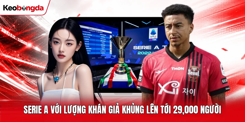 Serie A với lượng khán giả khủng lên tới 29,000 người